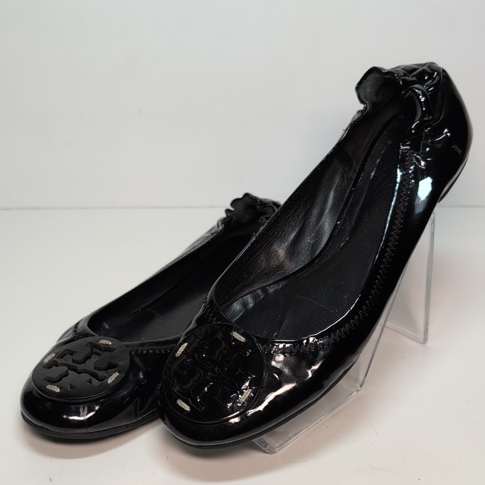 Tory Burch Minnie slip on leather glossy ballerina flats woman's size 7 - Picture 2 of 16